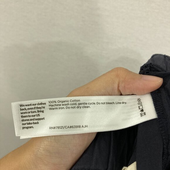 Eileen Fisher size 1X Navy/Black Wide Leg Organic Cotton Crop Pull-on Pants - Picture 3 of 9